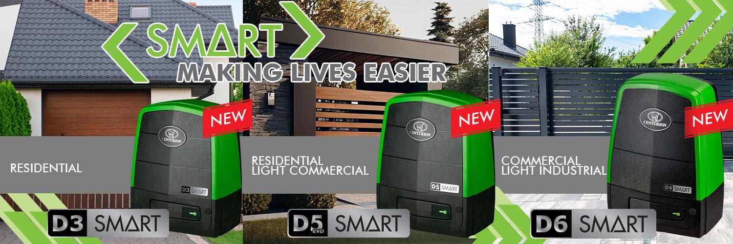 Centurion D3, D5 Evo and D6 Smart gate motors for residential and commercial gates